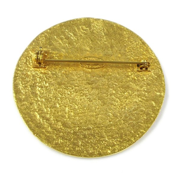 Authentic CHANEL CC Medallion Motif Brooch Pin Corsage Gold-Tone 94P Vintage - Picture 2 of 4